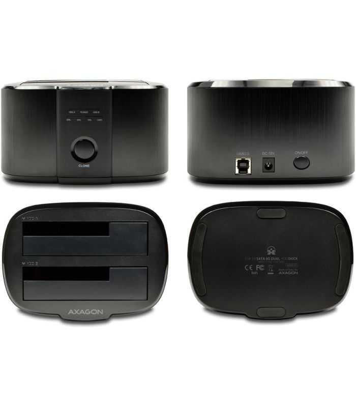 Rack Docking Station Usb30 2x Sata 6g Cu Functie Clone Dual Hdd Axagon Adsa St