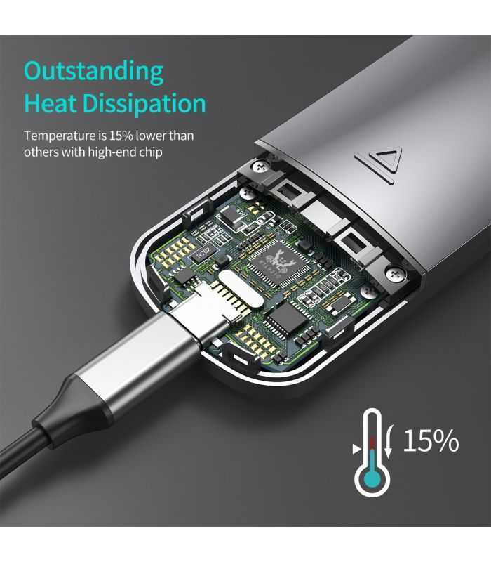 rack extern nvme m2 ssd usb type c gen 2 cu carcasa choetech pc hde16 3