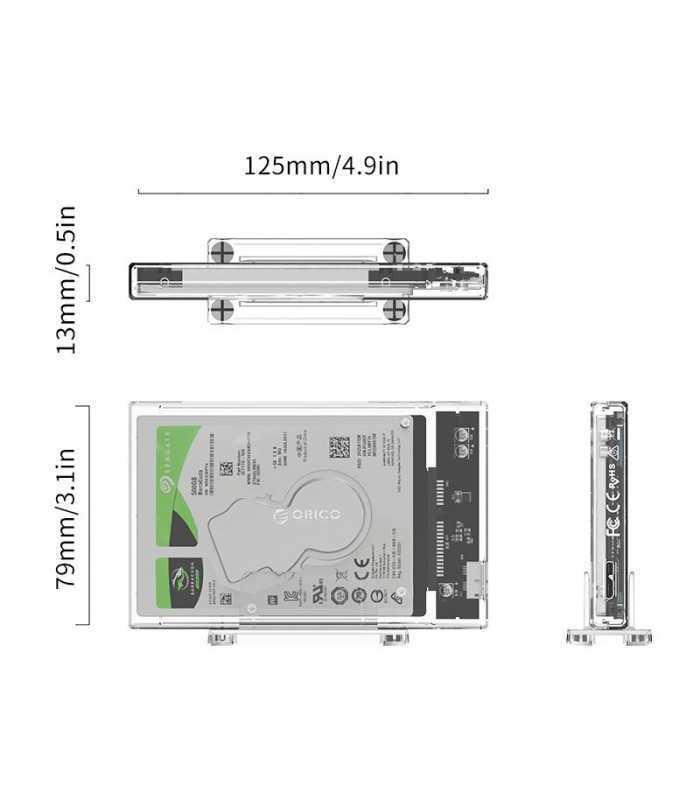 rack hdd usb 30 25 transparent orico 2159u3 10