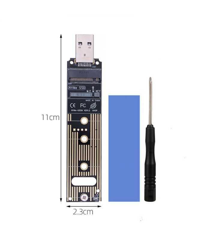 Rack Metalic Fara Carcasa Pentru Ssd M2 Ngff 2230 2242 2260 2280 Cu Port Usb 30 A Maxhdd 6tb