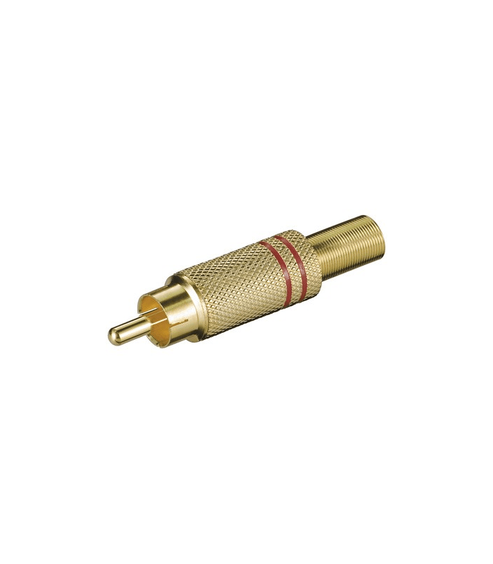 RCA mufa RCA tata metal aurit inel rosu Goobay