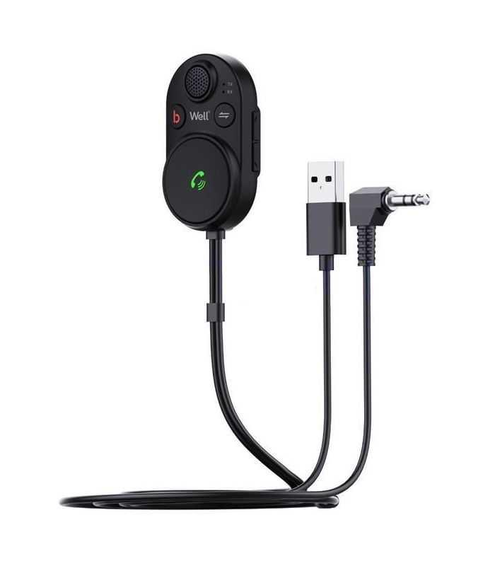 Receptor Transmitator Bluetooth V53 Carkit Auto Usb Jack 35 Mm Beat Well