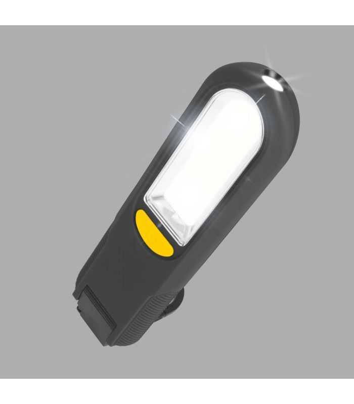 reflector din sticla led cob smd 3w 20 300lm 3x aaa cu carlig magnet si alarma phenom 1