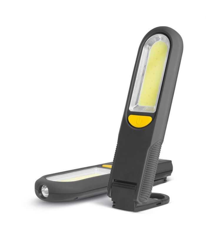 Reflector din sticla LED COB + SMD 3W 20-300lm 3x AAA cu carlig magnet si alarma Phenom