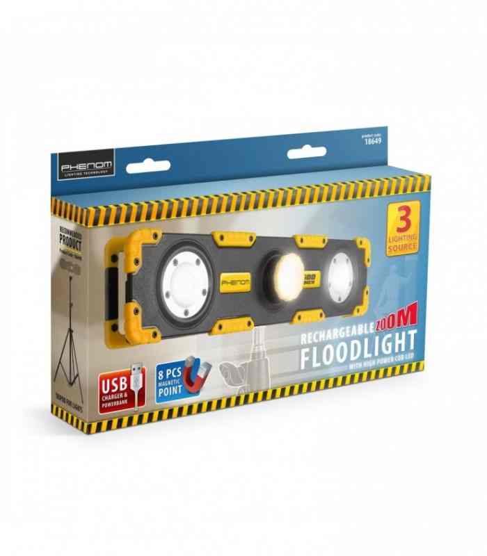 reflector led cu acumulator intensitate si focalizare reglabile 1200 lumeni phenom 18649 7