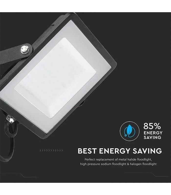 Reflector Led Smd 100w 8000lm 6400k Ip65 Negru Cu Cip Samsung V Tac Sku 414