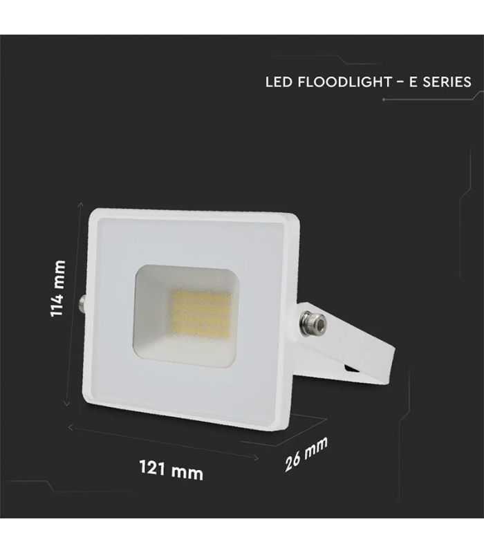 Reflector Led Smd 20w 6500k Alb Rece 1620lm Ip65 Alb V Tac Sku 215951