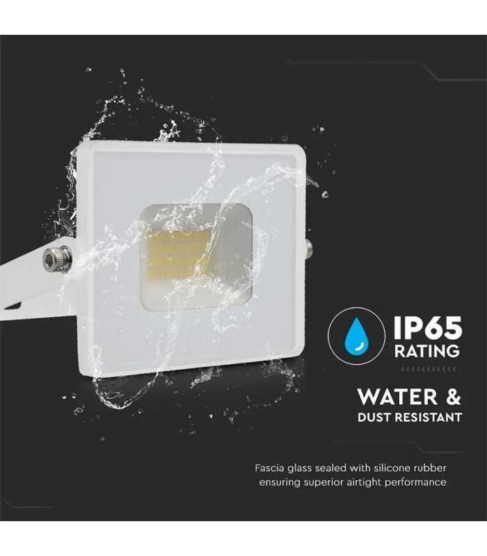 Reflector Led Smd 20w 6500k Alb Rece 1620lm Ip65 Alb V Tac Sku 215951