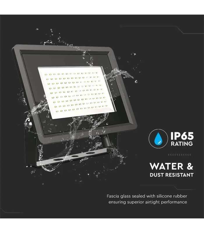 Reflector Led Smd Cip Samsung 100w 8700lm 4000k Ip65 Negru V Tac