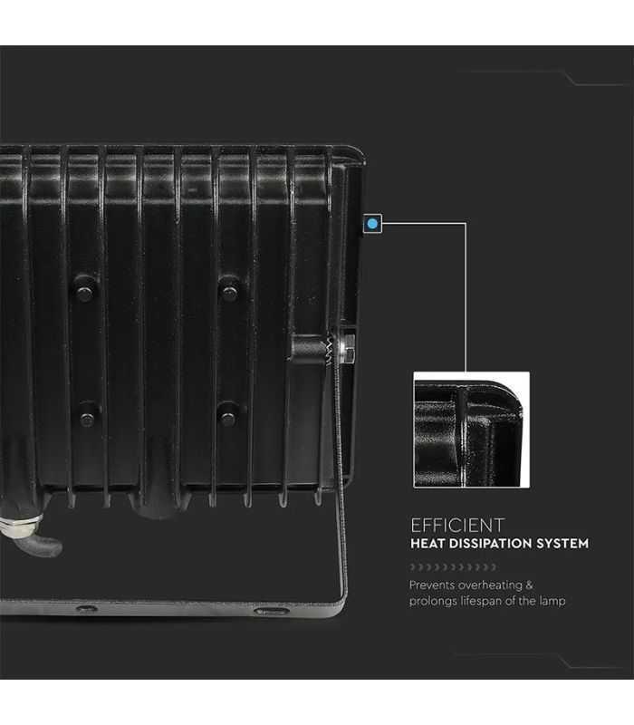 Reflector Led Smd Cip Samsung 100w 8700lm 4000k Ip65 Negru V Tac