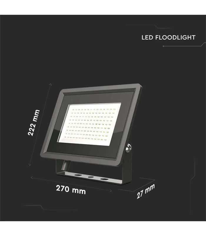 Reflector Led Smd Cip Samsung 100w 8700lm 4000k Ip65 Negru V Tac
