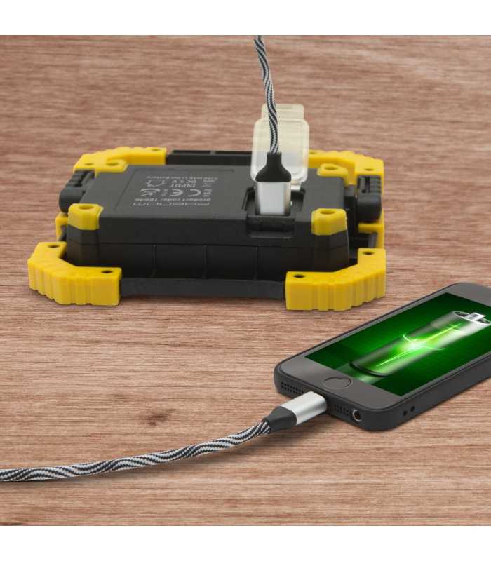 reflector multifunctional cob led reincarcabil usb acumulator incorporat 2x2200mah 16w 1000lm ipx4 phenom 1