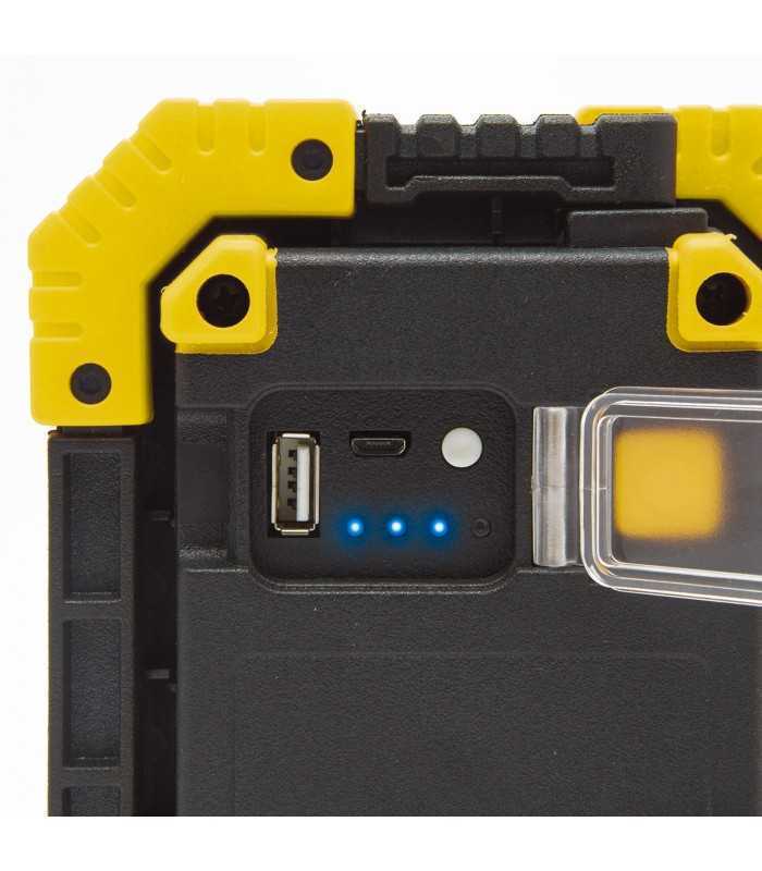 reflector multifunctional cob led reincarcabil usb acumulator incorporat 2x2200mah 16w 1000lm ipx4 phenom 3