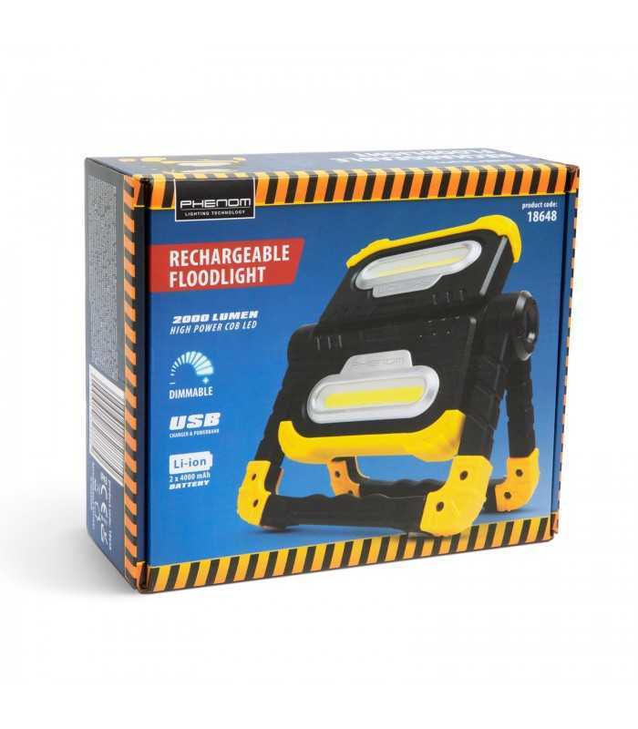 reflector multifunctional led 10w 6000k acumulator 1000lm ip43 phenom 7