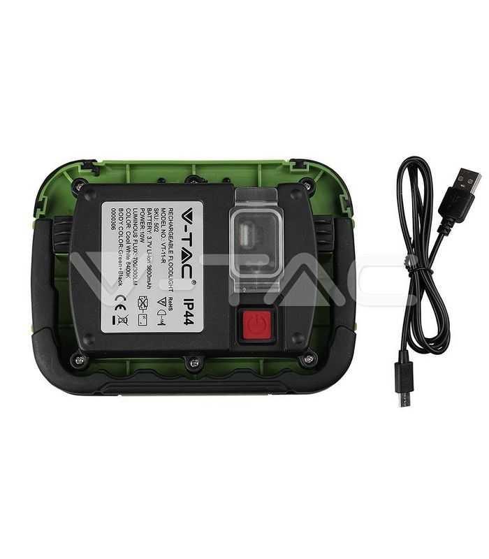 reflector portabil 10w ip44 4000k 700lm cu functie sos usb cip samsung v tac 5