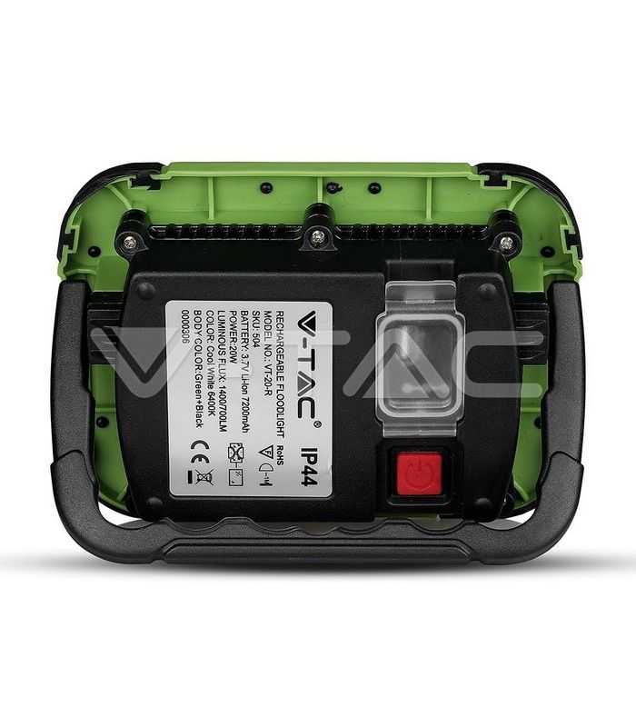 reflector portabil 20w ip44 4000k 1400lm cip samsung v tac 8