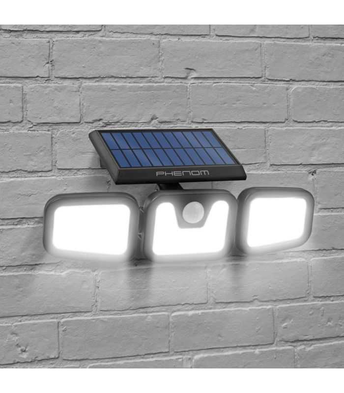 reflector solar 10w 600lm ip65 rotativ cu senzor de miscare 3 led uri cob 1