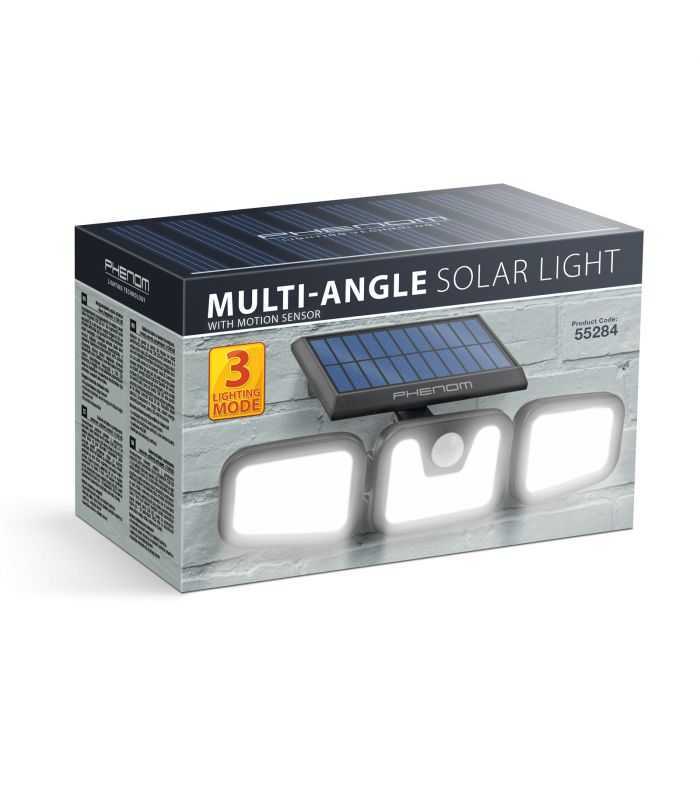 reflector solar 10w 600lm ip65 rotativ cu senzor de miscare 3 led uri cob 3