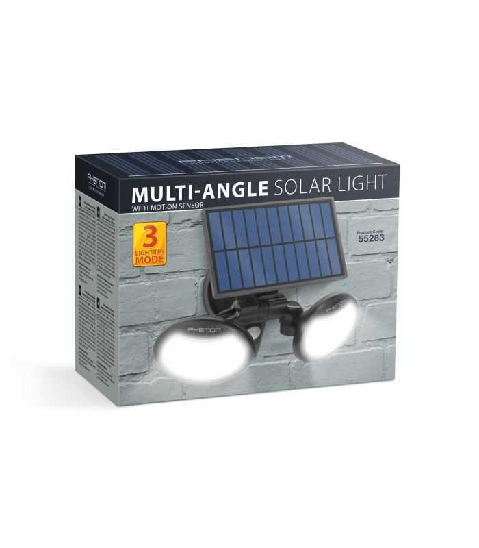 reflector solar 8w 500lm ip65 cu senzor de miscare si cap rotativ 2 led uri cob 4