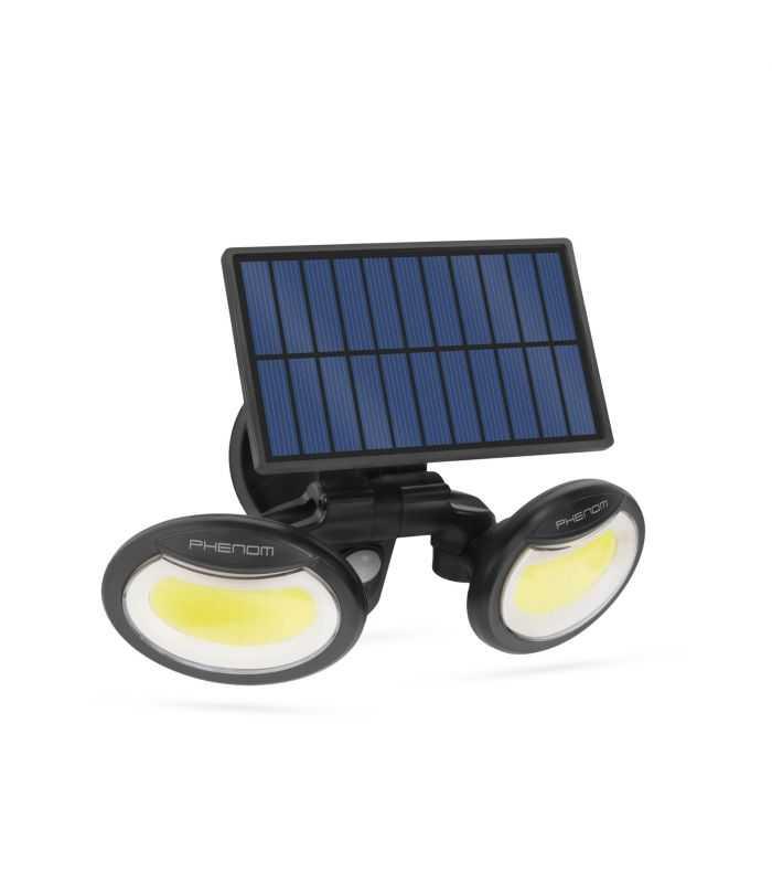 Reflector solar 8W 500lm IP65 cu senzor de miscare si cap rotativ 2 LED-uri COB