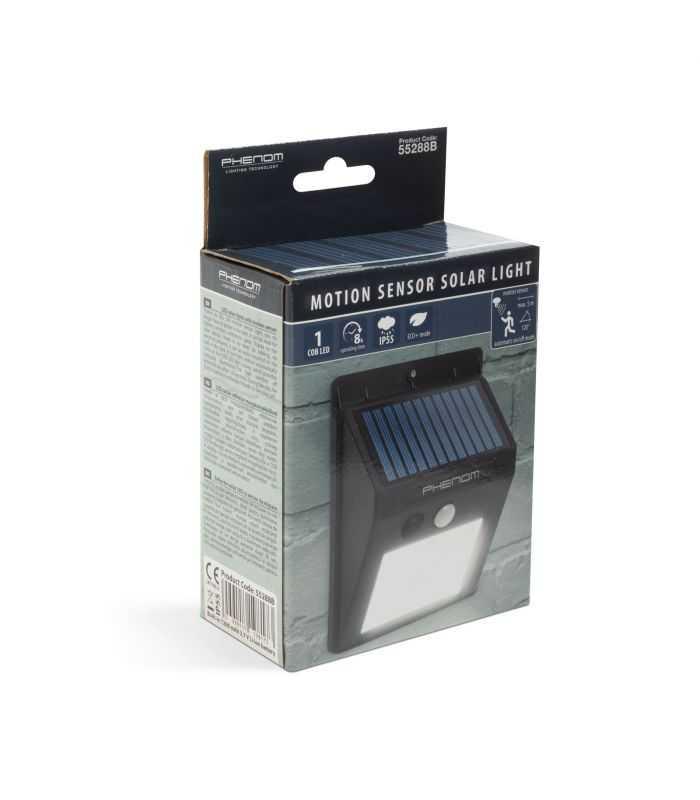 Reflector Solar Cob Led Cu Senzor De Miscare Montabil Pe Perete 3w Ip65 Phenom