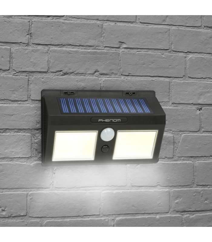 Reflector Solar Cu Senzor De Miscare Perete 5w 300lm Cob Led Ip65 Phenom Lighting 55287