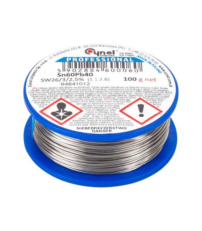 Rola fludor SN60PB40FLUX2.5% CYNEL diametru 0.25mm 100grame LUT0101-100