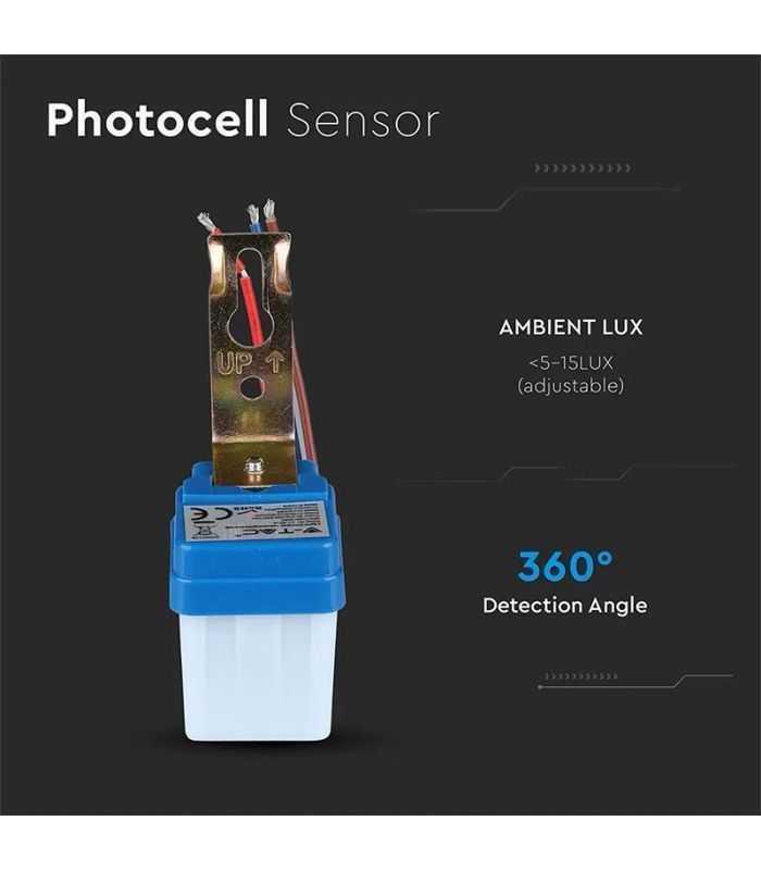 Senzor De Lumina Fotocelula 6a Ip44 V Tac Crespuscular Zi Noapte