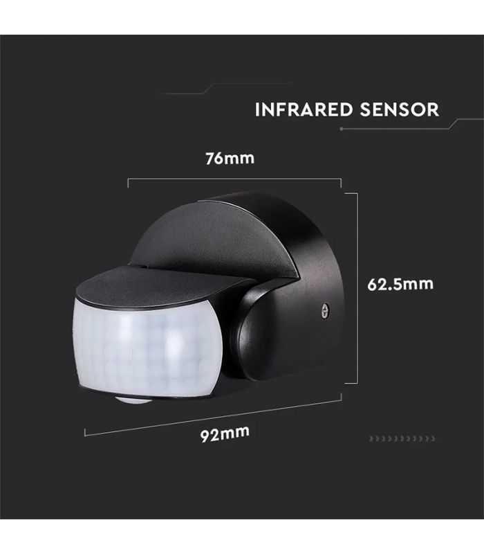 Senzor De Miscare 180 360 Grade 12m 1200w Negru V Tac
