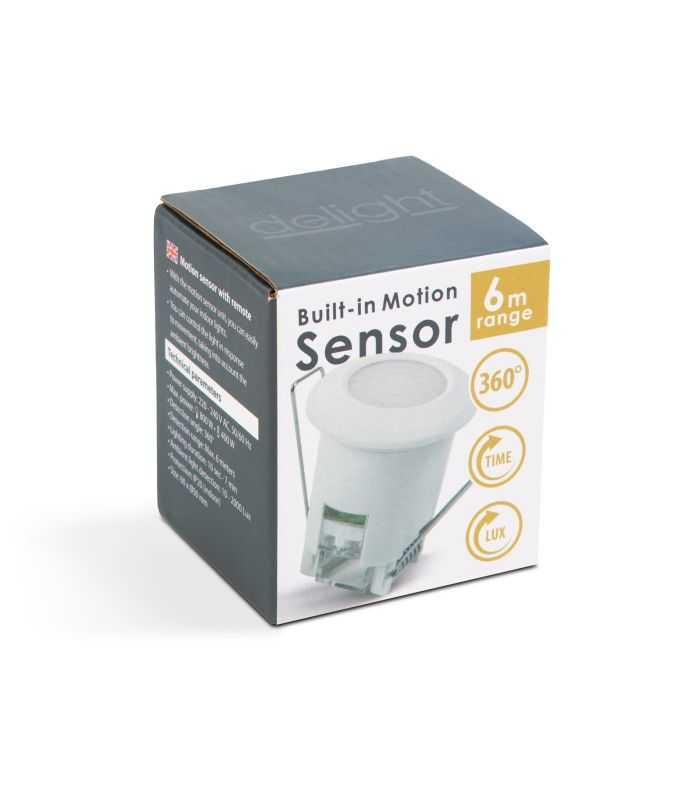 Senzor De Miscare Incorporat 360 6m 800w Ip20 Alb Delight 18695a