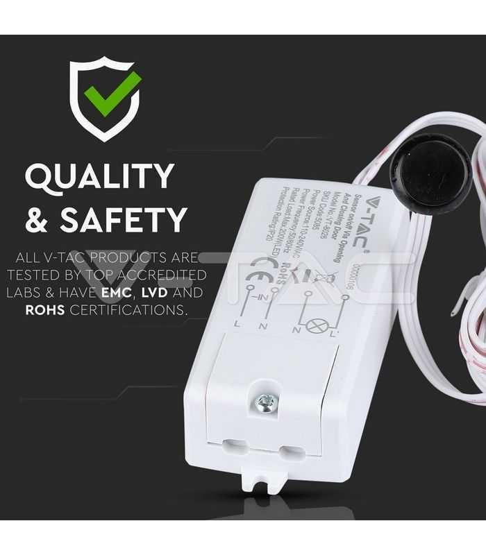 senzor miscare on off reactie la inchidere si deschidere usa max 500w v tac 2