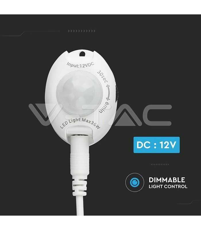 senzor miscare pentru banda led 12v 36w detectie 2 5m temporizare 3 sec 6 min v tac 6