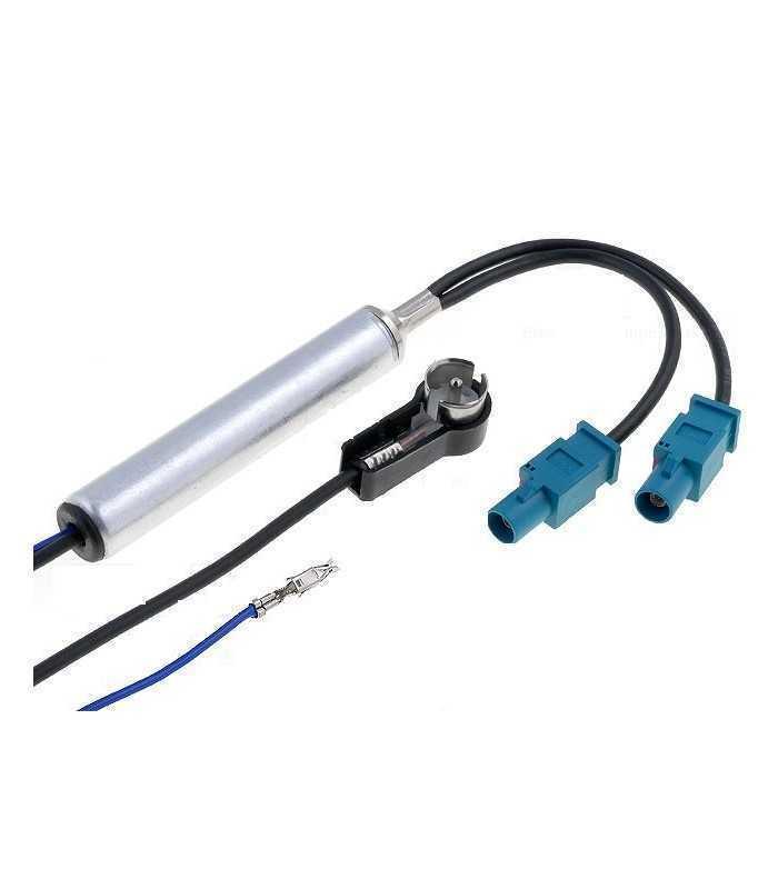 Separator antena radio auto FAKRA x2 ISO in unghi 90 grade tata 4CarMedia