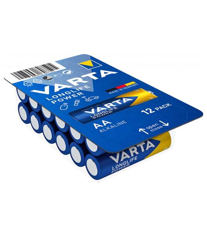 Set 12 Baterii Alcaline Varta Longlife Power Aa Lr06 Longlife Power Blister
