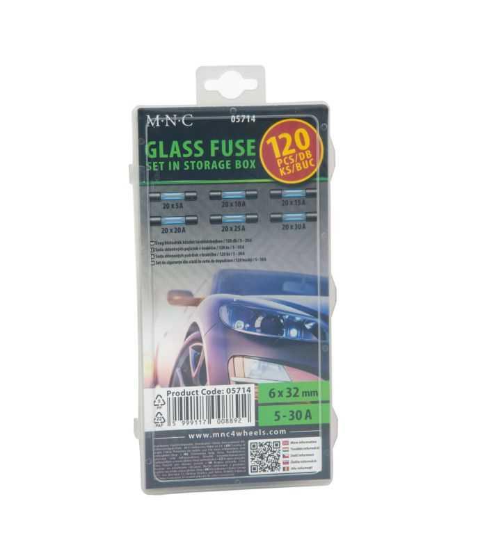 Set 120 Sigurante Rapide De Sticla 6x32mm 5 10 15 20 25 30a In Cutie De Depozitare Mnc 05714