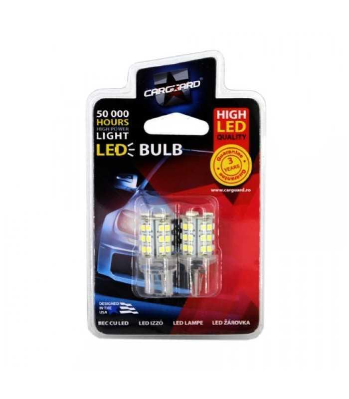 Set 2 becuri LED auto 12V 4W 255lm T20 pentru lumina de zi CLD021