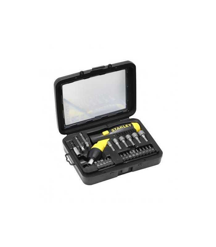 set 22 piese surubelnita cu clichet 1 4 0 63 022 stanley 1