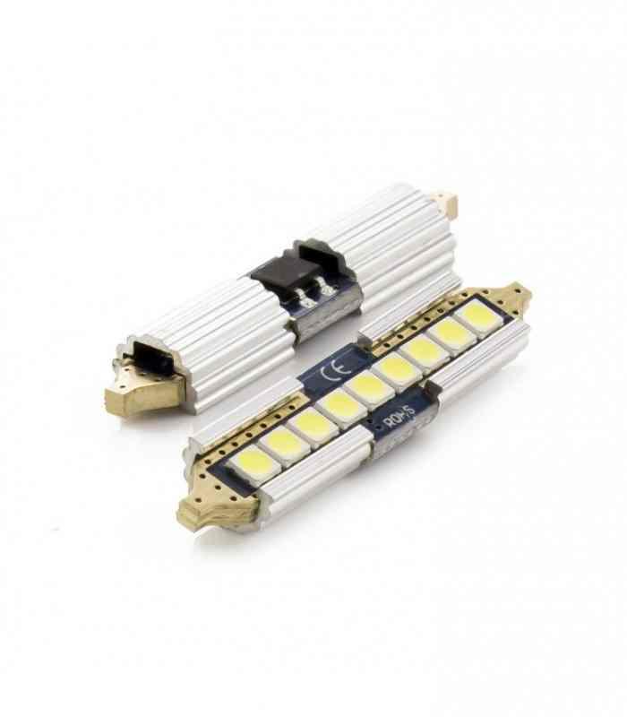 set 2x becuri auto c5w c10w 41mm led smd alb 12v 5w 650lm canbus interior portbagaj carguard 2