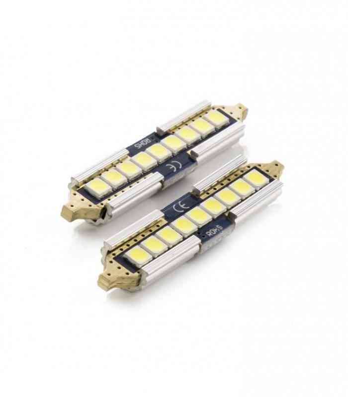Set 2x becuri auto C5W C10W 41mm LED SMD alb 12V 5W 650lm Canbus interior portbagaj Carguard