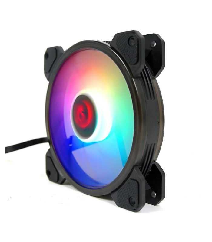 Set 3 Ventilatoare Redragon F009 120mm Iluminare Argb Telecomanda Si Hub Gc F009