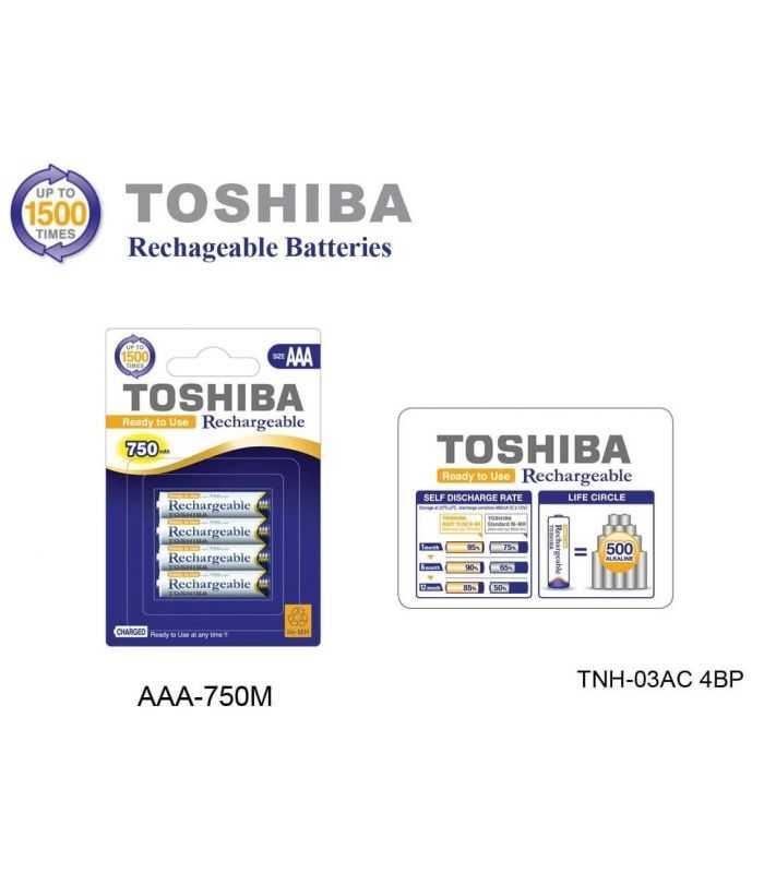 Set 4 Acumulatori Toshiba Ni Mh Aaa 750mah 12v Ready To Use Tnh 03ac 4bp