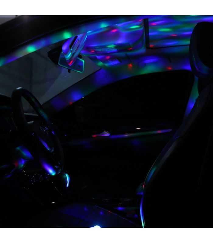 set 4 mini astro rgb cu stroboscop si telecomanda 5