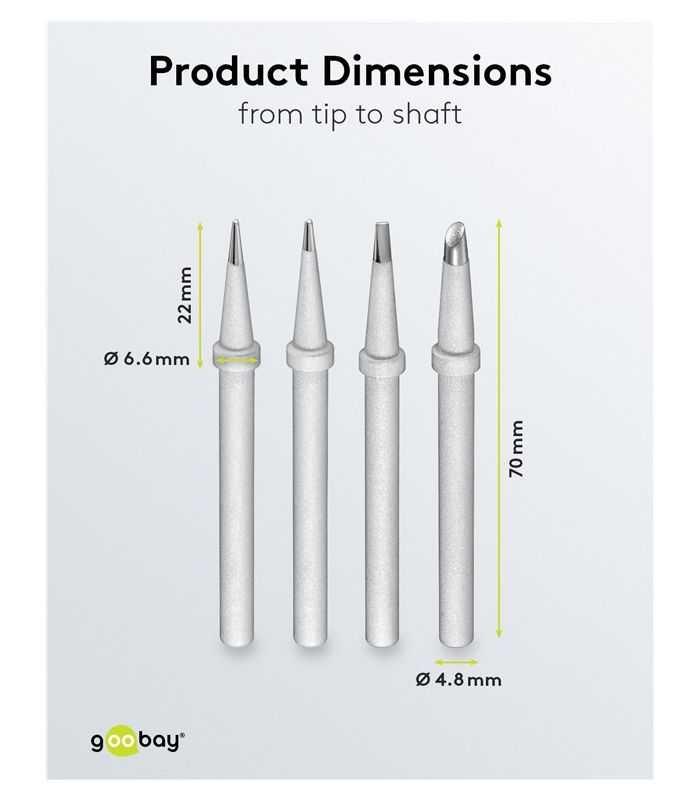 set 4 varfuri letcon de lipit pentru statie ap2 goobay 51092 6