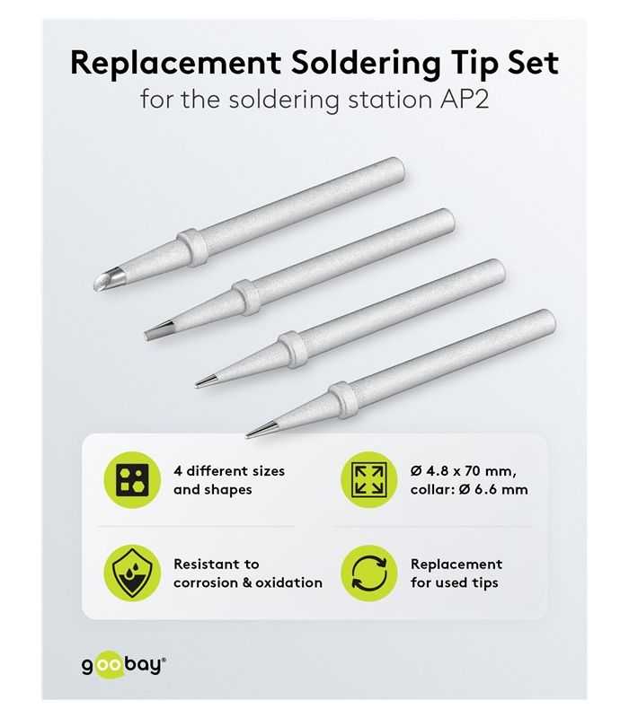 set 4 varfuri letcon de lipit pentru statie ap2 goobay 51092 7