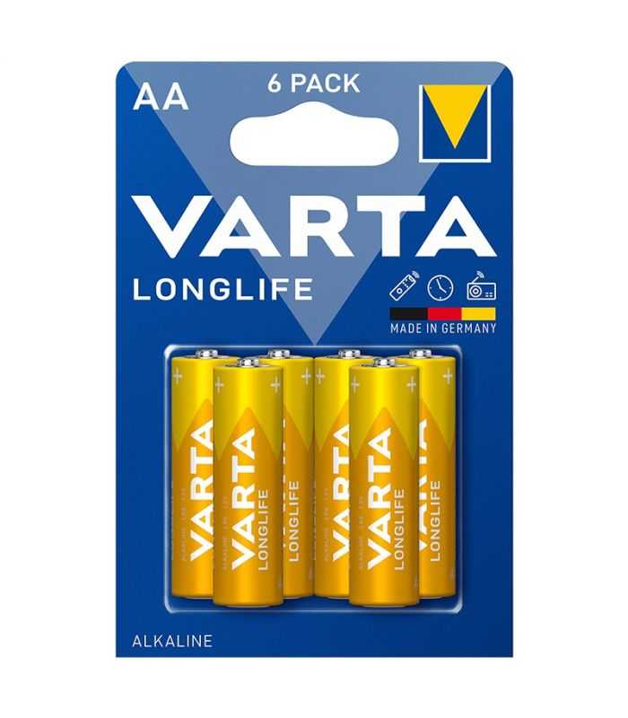 Set 6 Baterii Alcaline Longlife Aa Lr06 6buc Varta