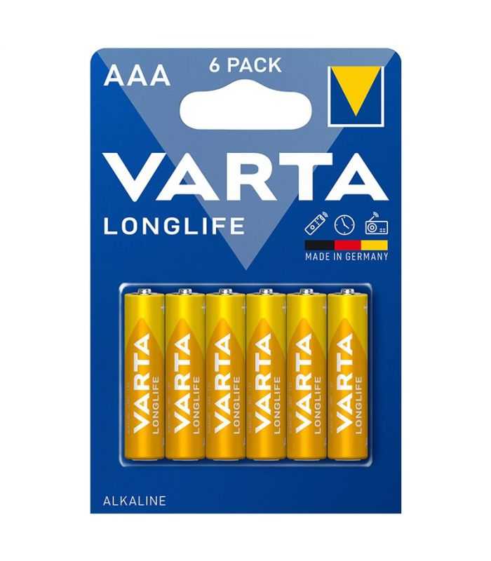 Set 6 Baterii Alcaline Longlife Aaa Lr03 6buc Varta