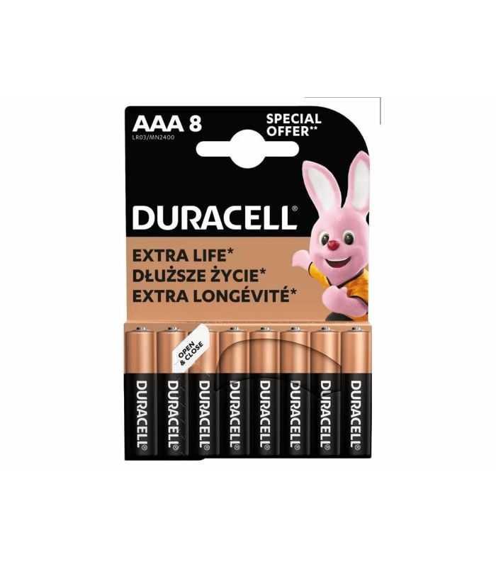 Set 8 baterie alcaline Duracell Basic R3 AAA 8buc/blister
