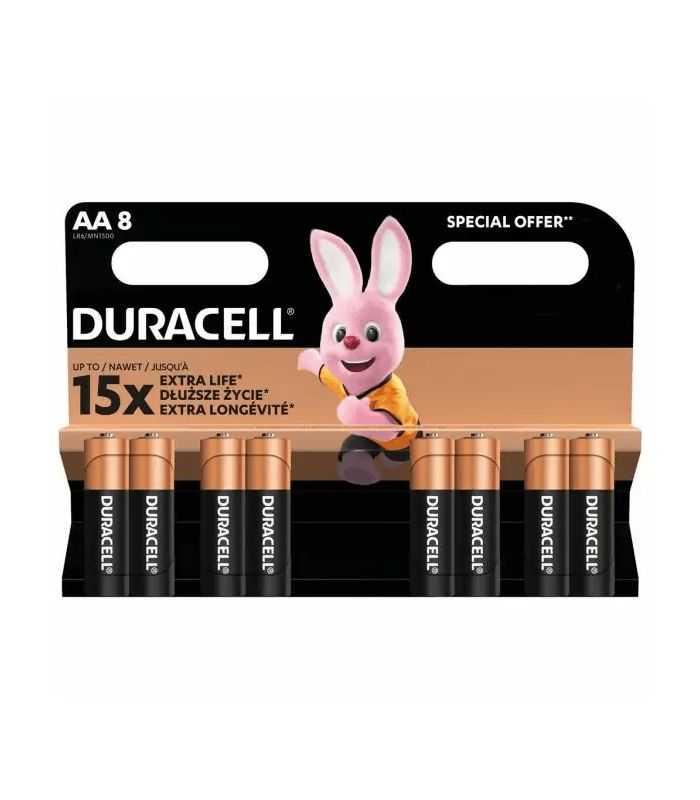 Set 8 Baterii Alcaline Duracell Basic R6 Aa 8buc Blister