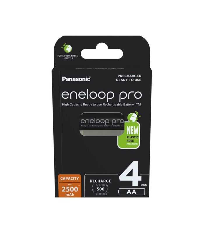 set acumulatori aa nimh 2500mah r6 eneloop panasonic 4buc plastic free 1