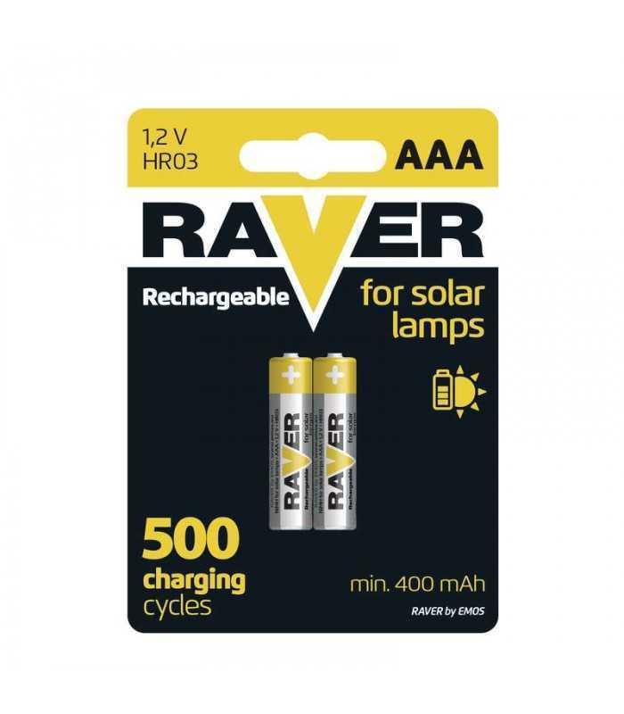 Set acumulatori NIMH RAVER AAA R03 400mA 1.2V pentru lampi solare 2buc